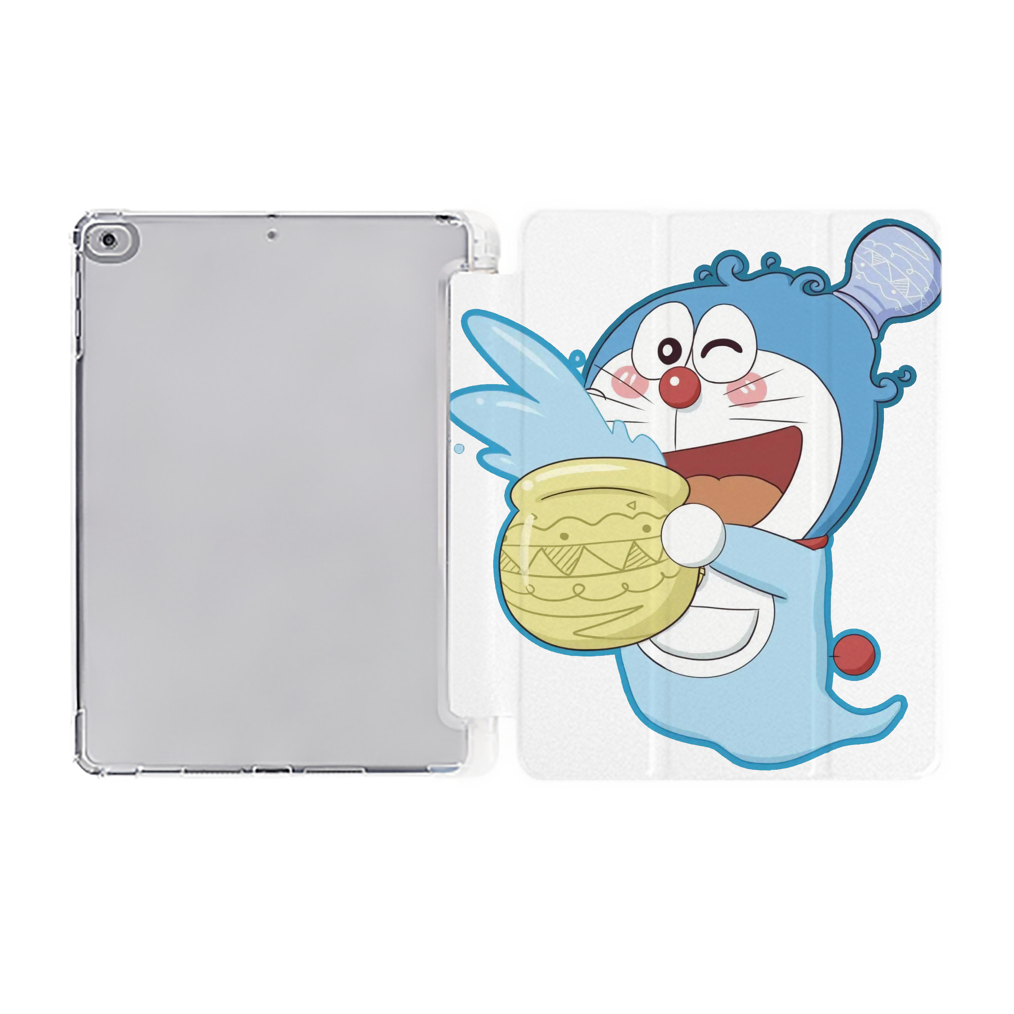 （画像用） ドラえもん Doraemon IPad ケース ペン収納付き 三つ折りスタンド PUレザー×シリコン 対応機種9.5/10.5/10.9インチ